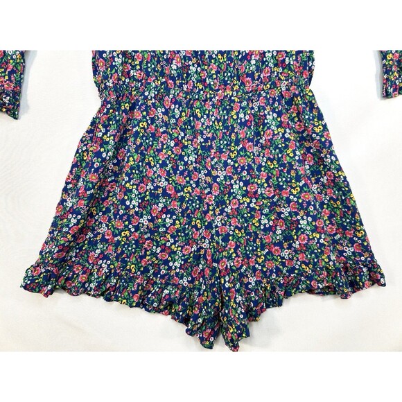 Polo Ralph Lauren Romper Floral Bell Sleeve Ruffle Size Small Festival - Picture 7 of 10